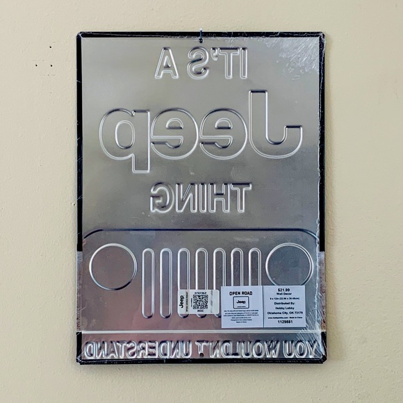 JEEP Advertising Garage Man Cave Decor Embossed Metal Wall Sign Plaque - Picture 2 of 2